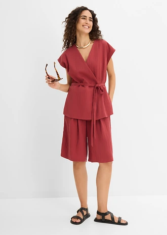 Gilet sans manches avec ceinture, Couleur: rouge désert