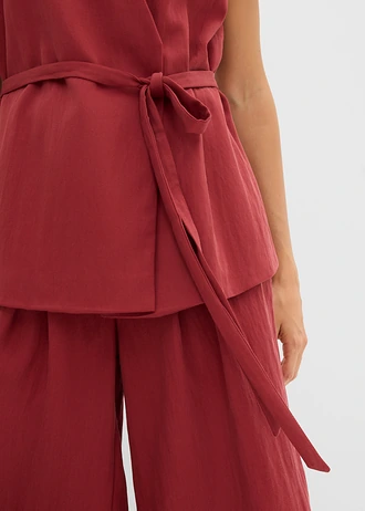 Vesttop met ceintuur van een viscosemix • woestijnrood • bonprix online shop