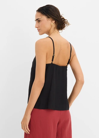 Top in een viscosemix met plissélook • zwart • bonprix online shop