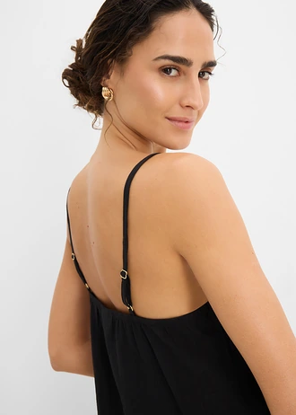 Top cu aspect plisat, din material cu viscoză • negru • magazin bonprix