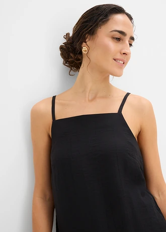 Top cu aspect plisat, din material cu viscoză • negru • magazin bonprix