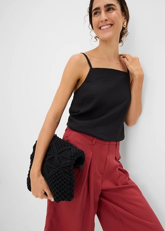 Top aspect plissé • noir • Boutique bonprix