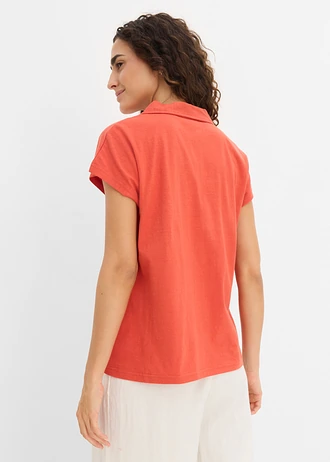 Koszulka polo  z czystej bawełny organicznej • czerwony cynamonowy • sklep bonprix