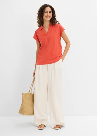 Koszulka polo  z czystej bawełny organicznej • czerwony cynamonowy • sklep bonprix