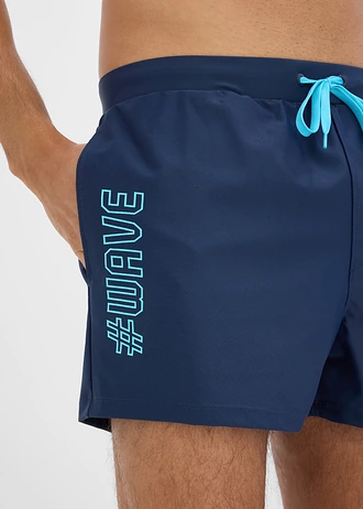 Șort de baie din material elastic • bleumarin/turcoaz • magazin bonprix