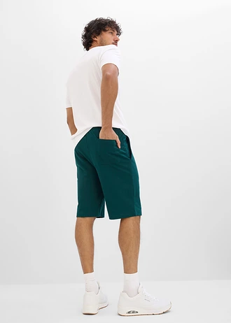Bluză și pantaloni scuți (set/2piese) • alb-verde profund cu imprimeu • magazin bonprix