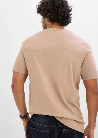 Tricou Brazilia 100% din bumbac organic, culoare: bej-stuf cu imprimeu