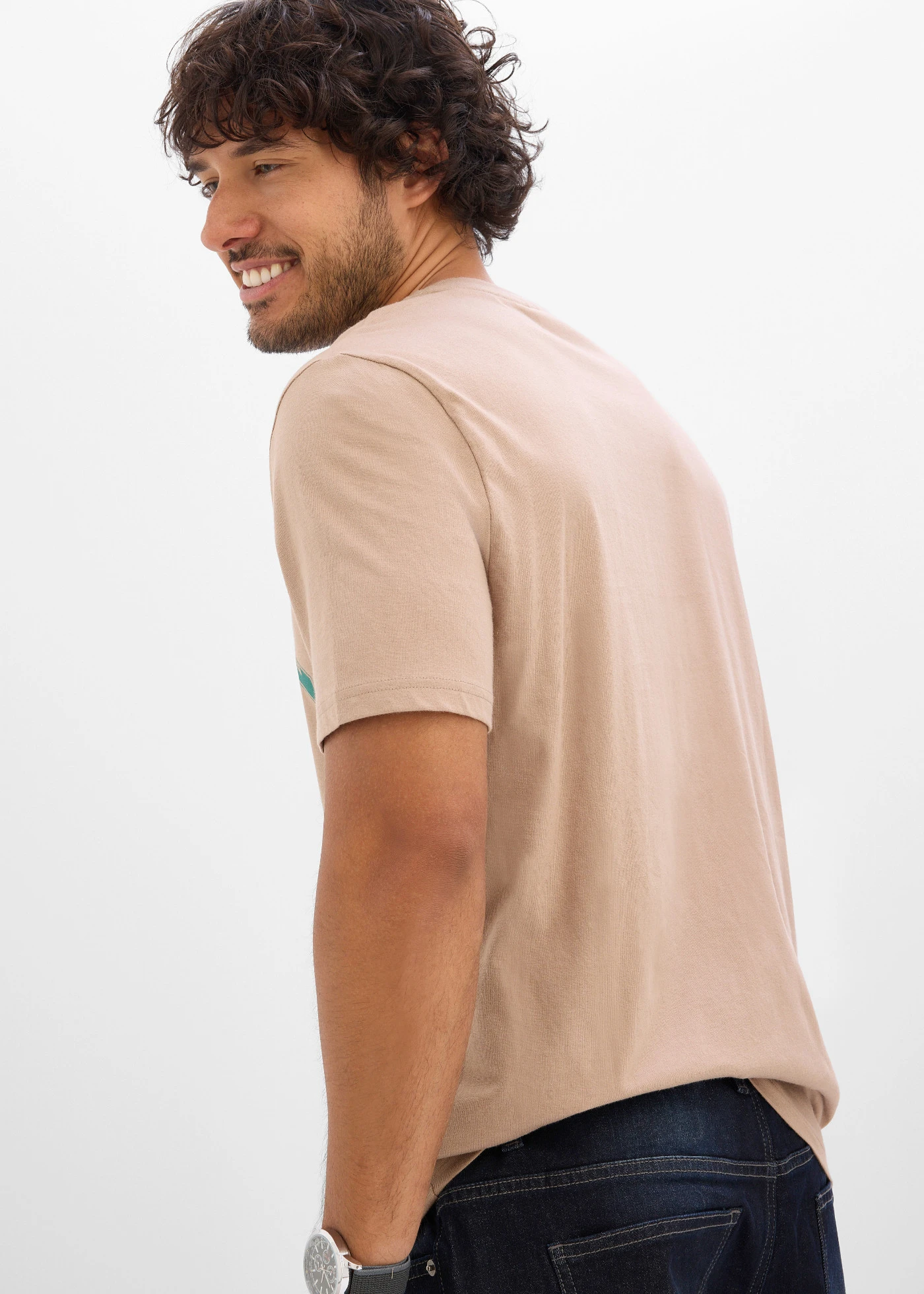 Brazilian T-shirt van puur katoen • rietbeige met print • bonprix online shop