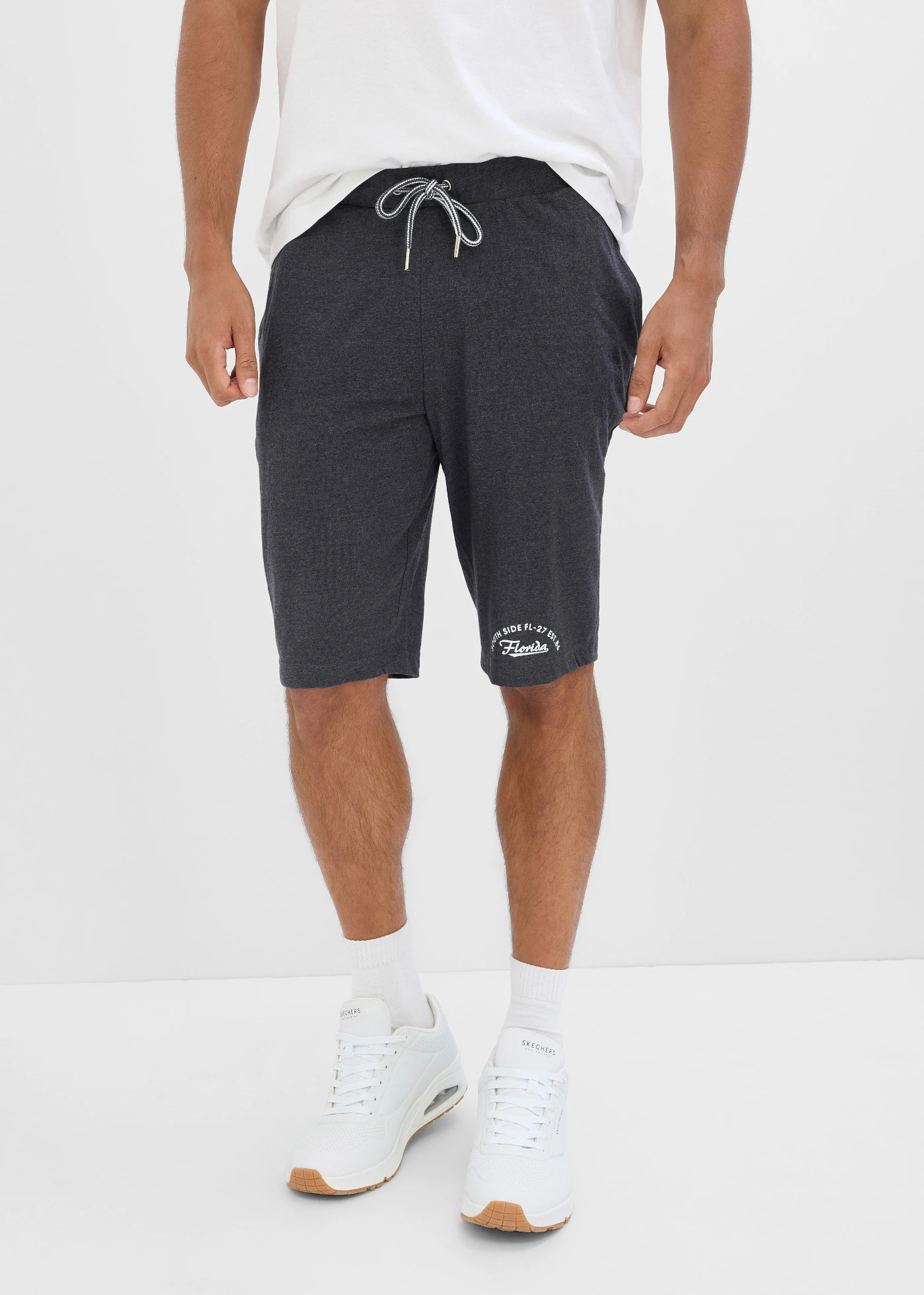 Jersey bermuda van biologisch katoen • antraciet gemêleerd • bonprix online shop