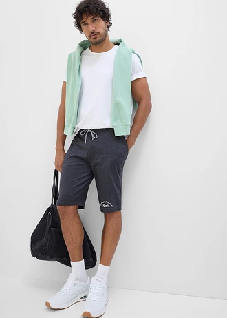Bermude de jerse din bumbac organic 100% • gri-antracit melanj • magazin bonprix