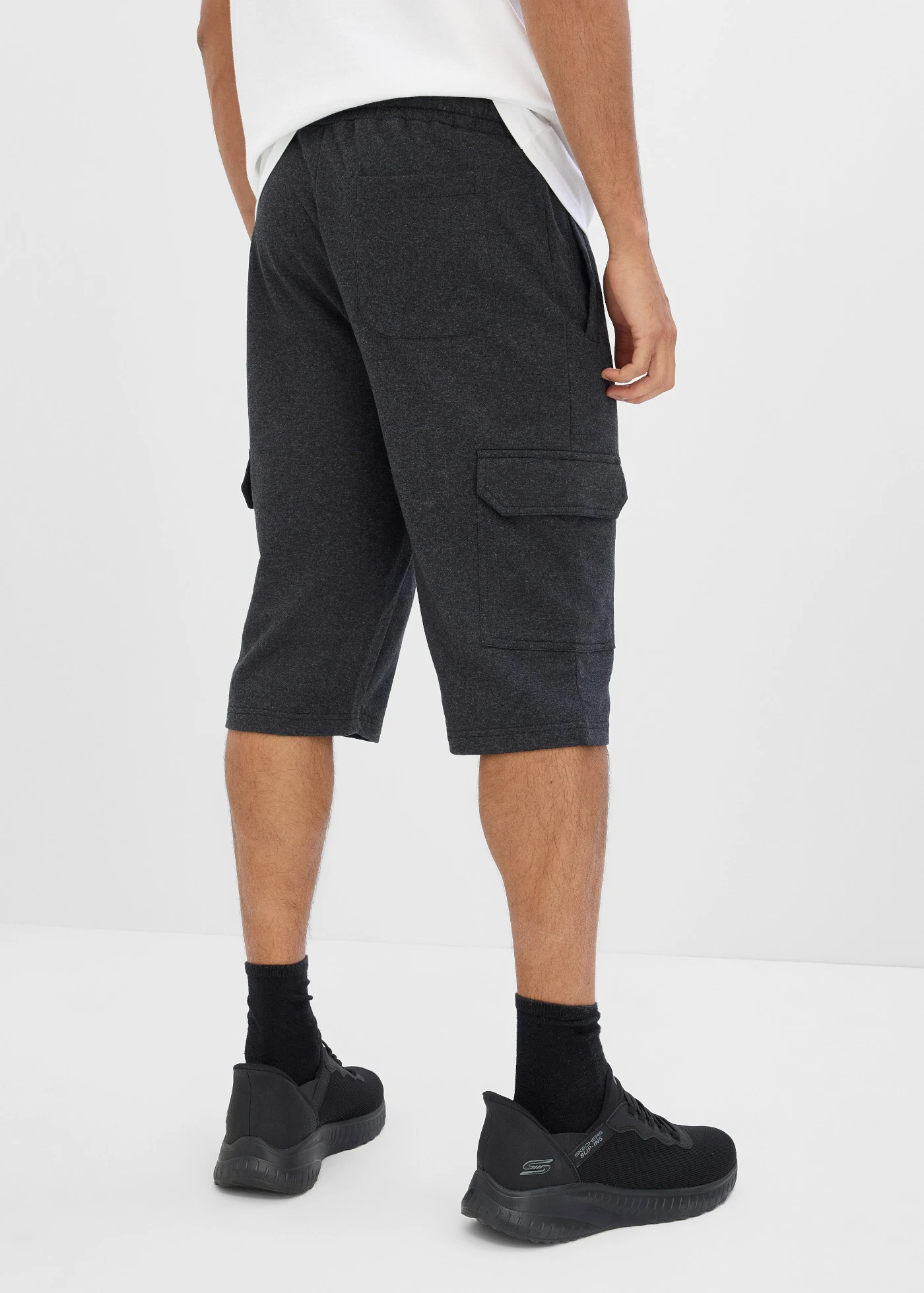 Bermuda cargo en sweat 100% coton • anthracite chiné • Boutique bonprix