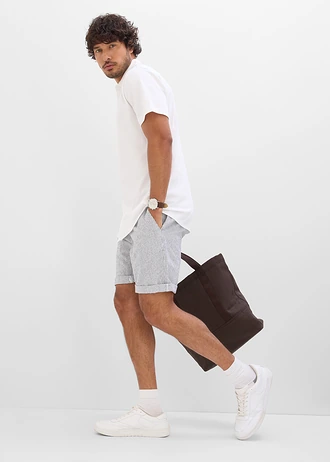 Superstretch overhemd met korte mouwen van piqué, slim fit • wit • bonprix online shop
