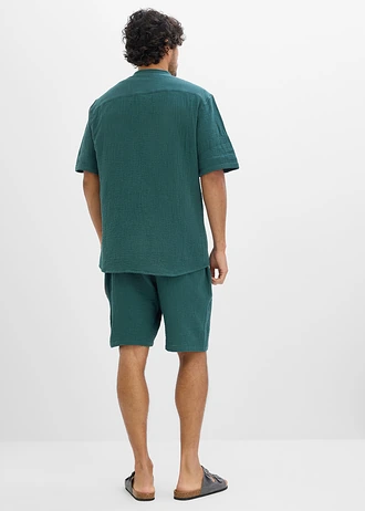 Overhemd en short van mousseline (2-dlg. set) • diepgroen • bonprix online shop