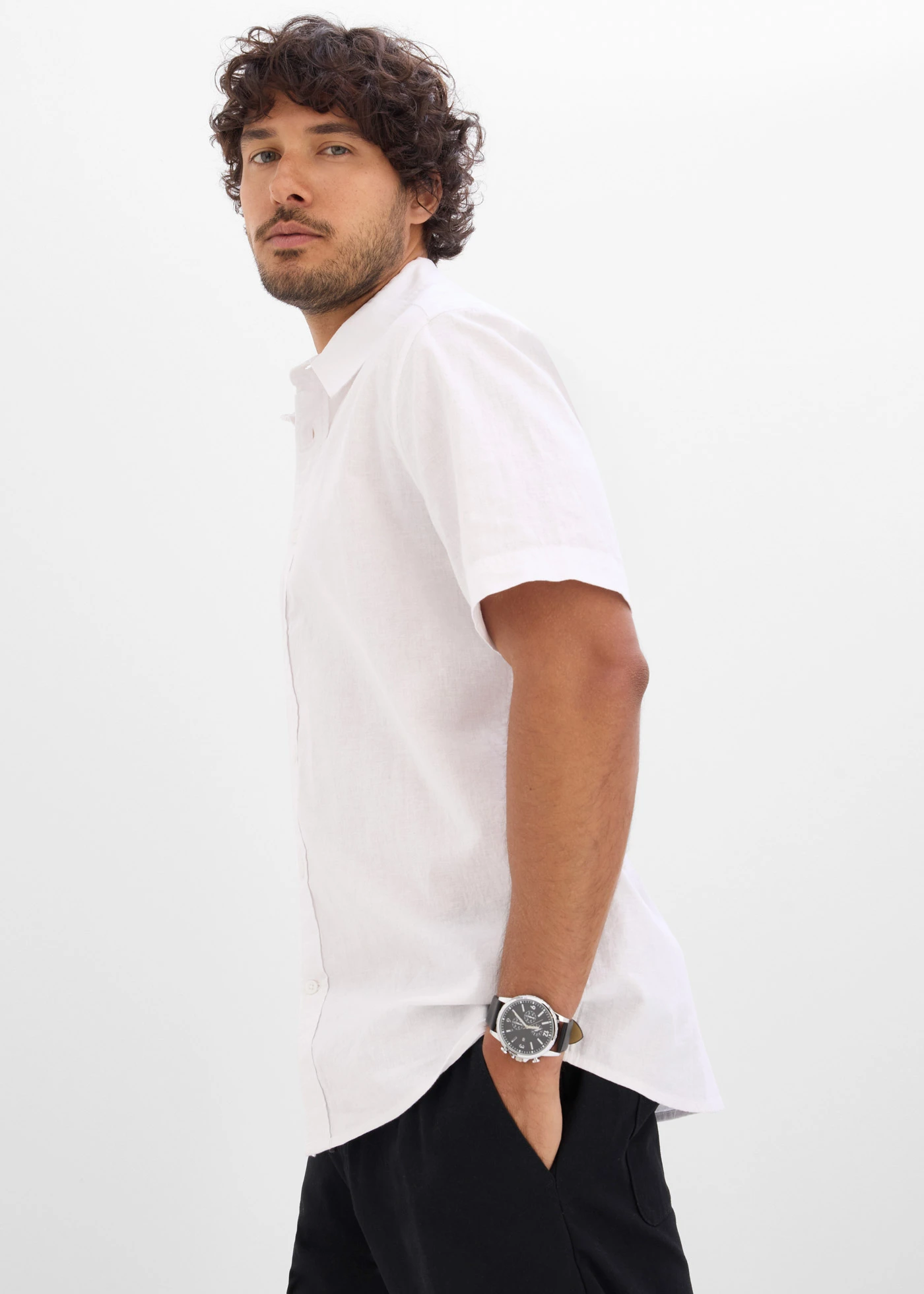 Chemise manches courtes légère • blanc • Boutique bonprix