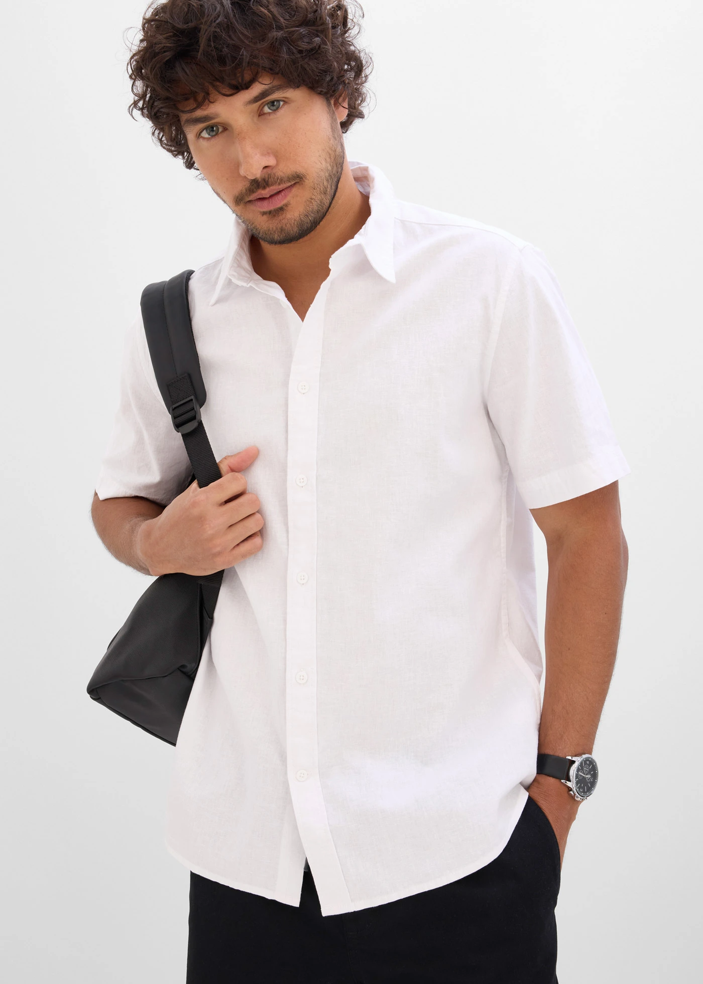 Chemise manches courtes légère • blanc • Boutique bonprix