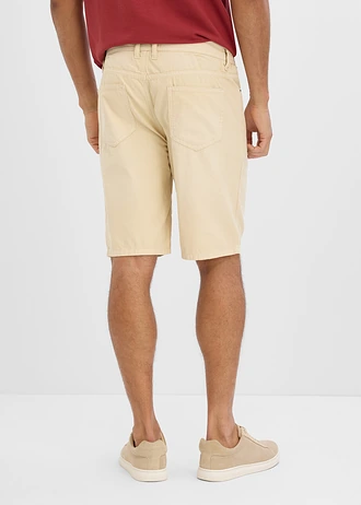 Bermuda regular à taille élastiquée en denim léger et coloré, Couleur: sable clair
