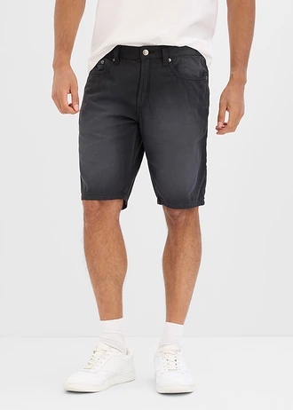 Lehké bermudy s pružným pasem, z barveného denimu, střih Regular Fit (2 ks v balení) • světle písková + černý denim • bonprix obchod