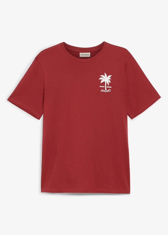 T-shirt van puur katoen • woestijnrood met print • bonprix online shop