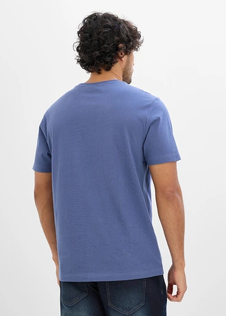 T-shirt z czystej bawełny organicznej • indygo z nadrukiem • sklep bonprix