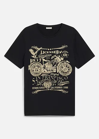 Tricou din bumbac 100% • negru cu imprimeu • magazin bonprix