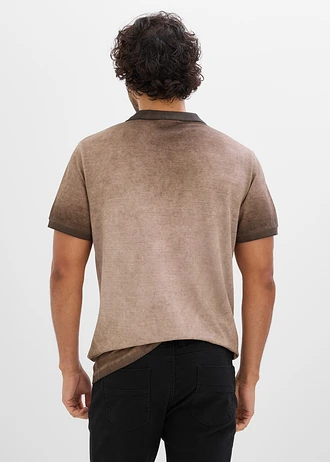 Polo piqué aspect délavé, Couleur: taupe