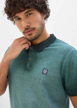 Polo piqué aspect délavé • gris vert • Boutique bonprix