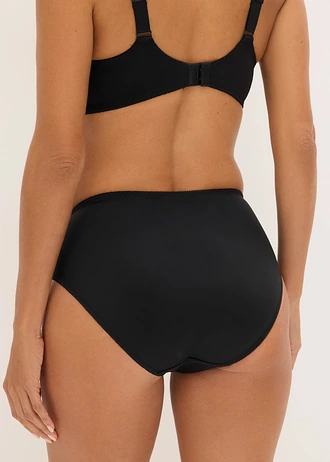 Maxislip met gebloemd kant (set van 2) • krijtbeige+zwart • bonprix online shop