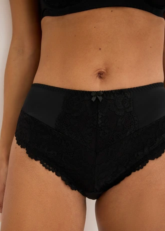 Lot de 2 slips maxi à dentelle florale • beige craie + noir • Boutique bonprix