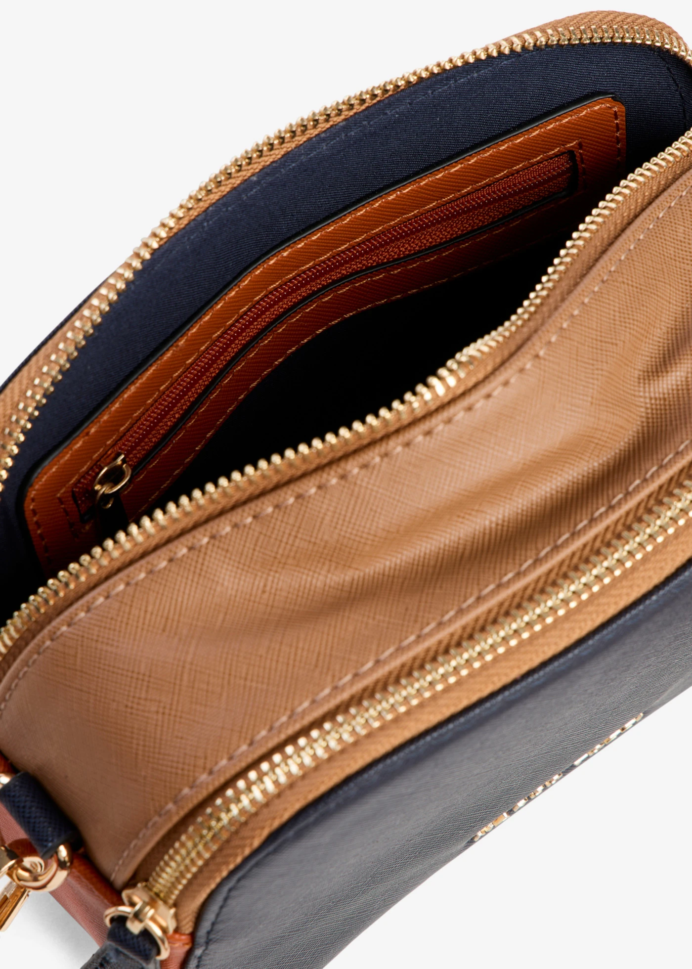 Sac à bandoulière Marco Tozzi • bleu foncé-orange-doré • Boutique bonprix