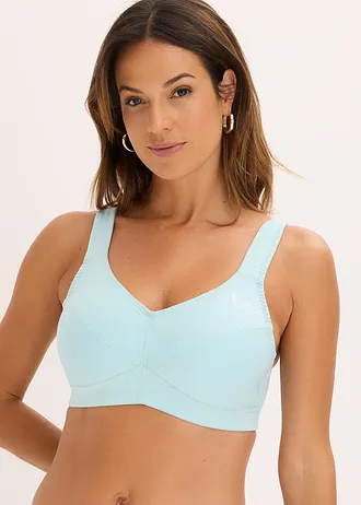 Podprsenka bez kostic, s organickou bavlnou (2 ks v balení), barva: světle žlutá + modrá aqua