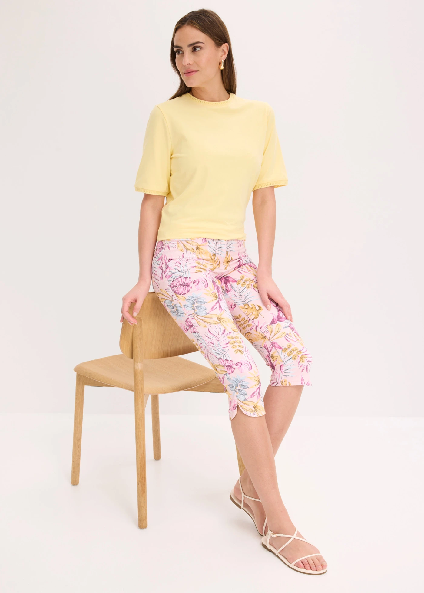 Pantalon corsaire • rose cristal/marron • Boutique bonprix