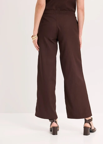 Marlene Dietrich broek met linnenmix • donkerbruin • bonprix online shop