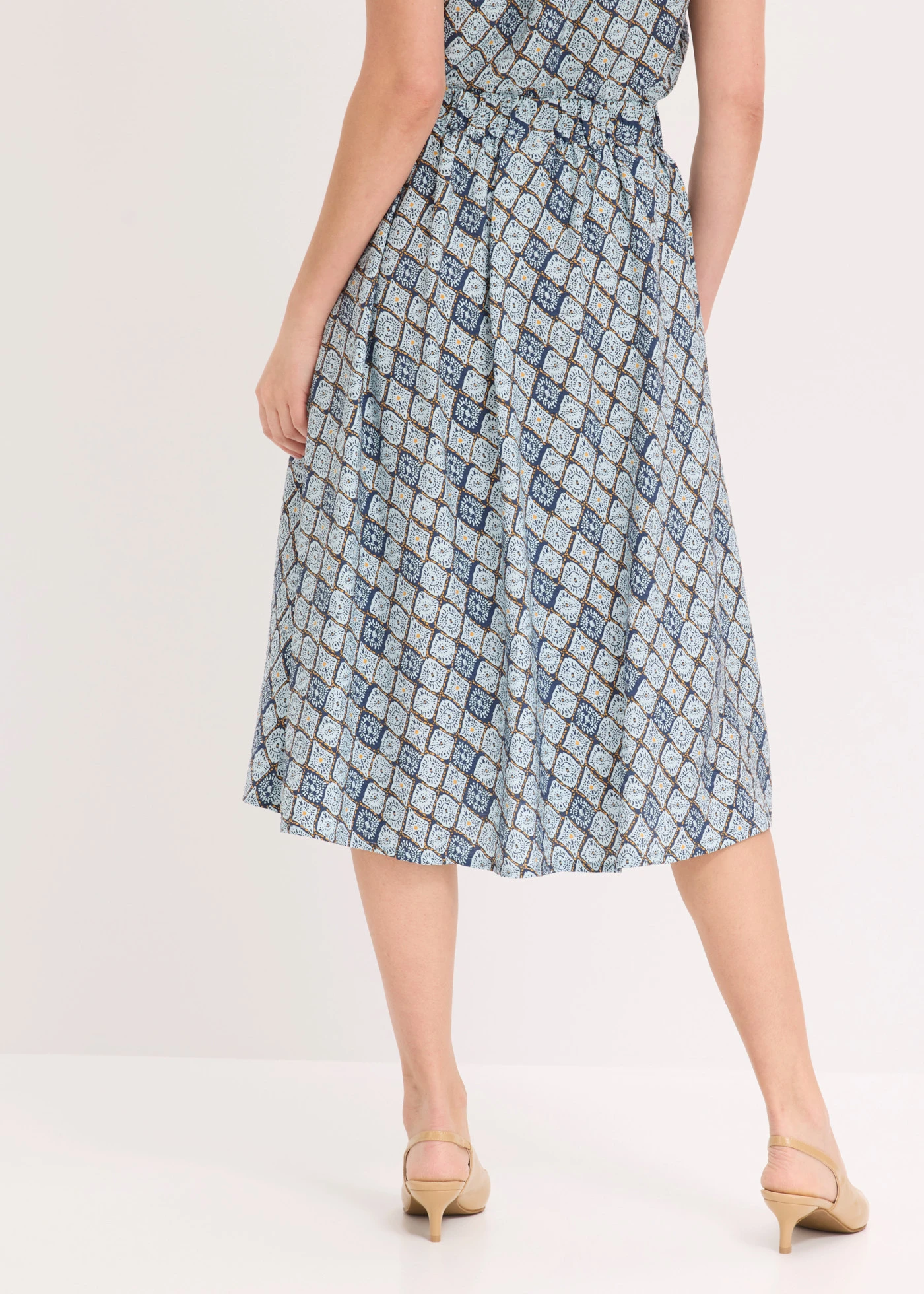 Viscose rok • lichtblauw-donkerblauw grafische print • bonprix online shop