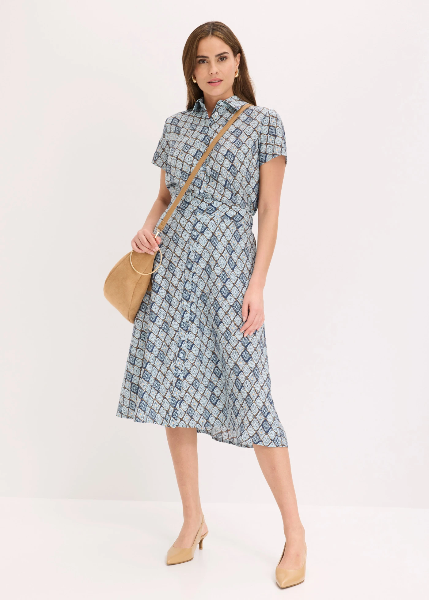 Viscose rok • lichtblauw-donkerblauw grafische print • bonprix online shop