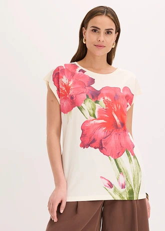 Shirt van puur biologisch katoen • wolwit-pinklady gebloemd • bonprix online shop