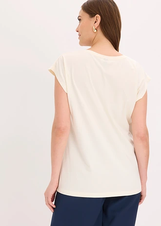 T-shirt 100% coton • écru-pétrole floral • Boutique bonprix