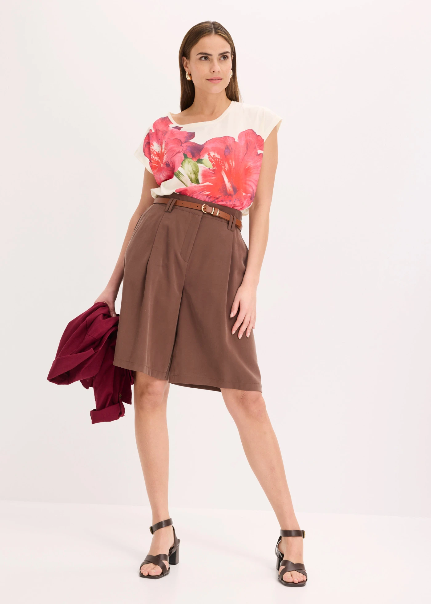 Shirt van puur biologisch katoen • wolwit-pinklady gebloemd • bonprix online shop