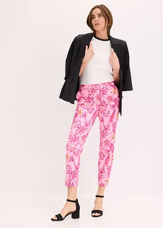 Pantalon 7/8 extensible, Couleur: rose floral