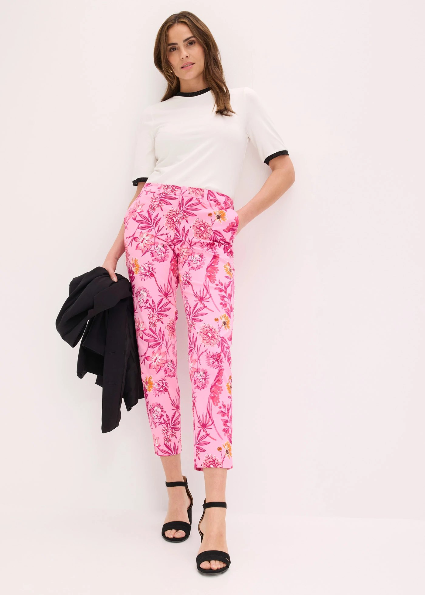 7/8 stretch broek • roze gebloemd • bonprix online shop