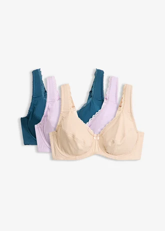 Sutien cu armătură cu bumbac organic moale (set/3 buc.)