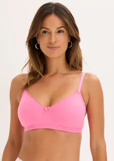 Bh zonder beugels (set van 3) met katoen • flamingopink/pastelmint/zilverkleur • bonprix online shop