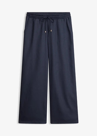 Pantalon large à pinces • bleu foncé • Boutique bonprix