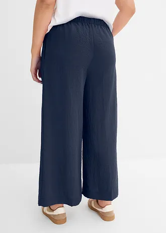 Culotte van soepele viscosemix, Kleur: donkerblauw