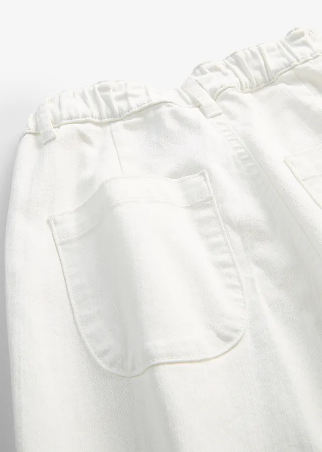 Jean large, taille haute et élastiquée, cropped • écru • Boutique bonprix