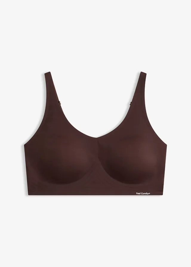 Soutien-gorge Feel Comfort rembourré, sans armatures, découpes laser, Jelly Gel • marron foncé • Boutique bonprix