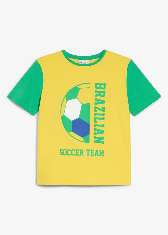Brazilië T-shirt van biologisch katoen • kanariegeel met print • bonprix online shop