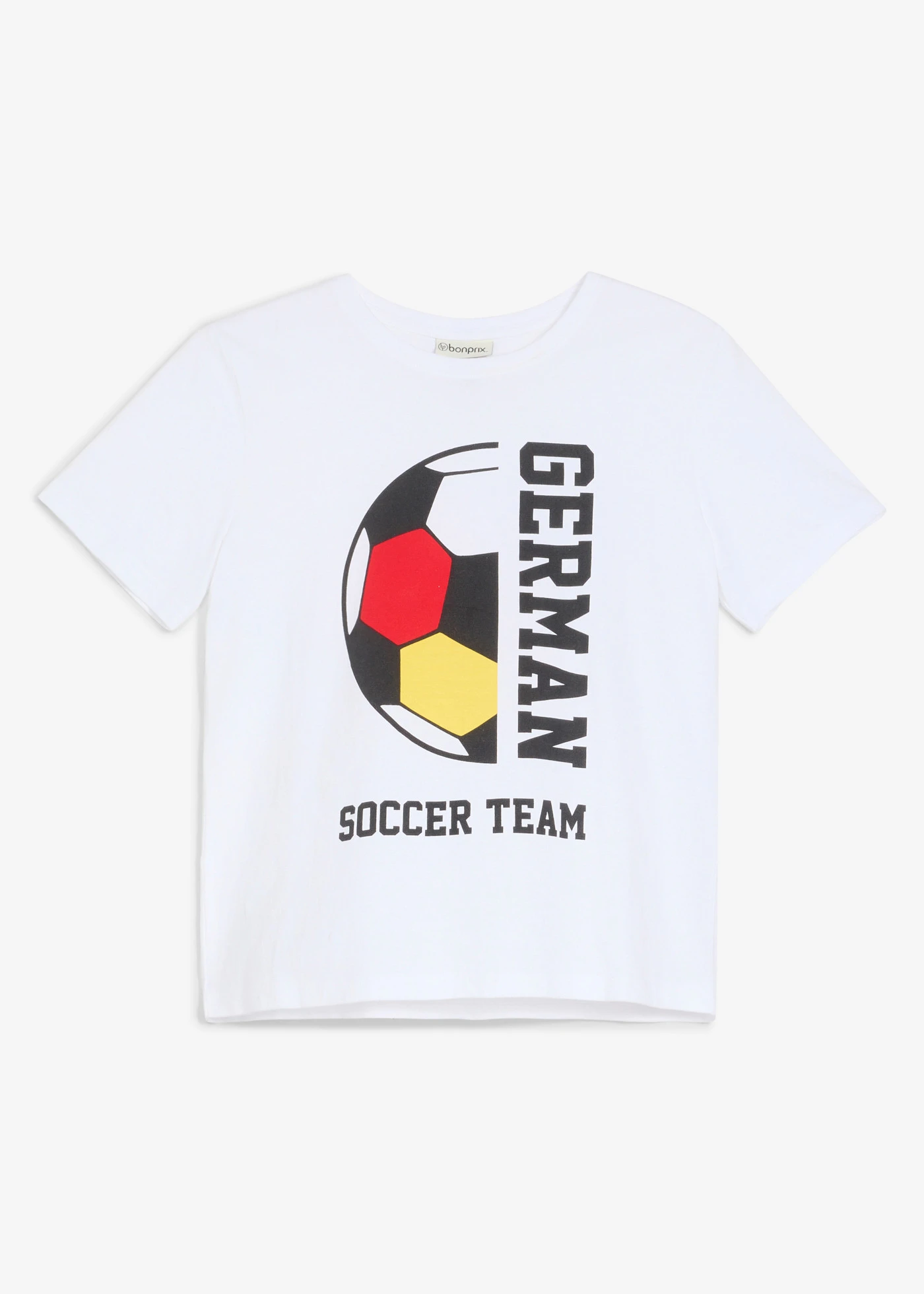 T-shirt z napisem German Soccer Team z czystej bawełny organicznej • biały z nadrukiem • sklep bonprix