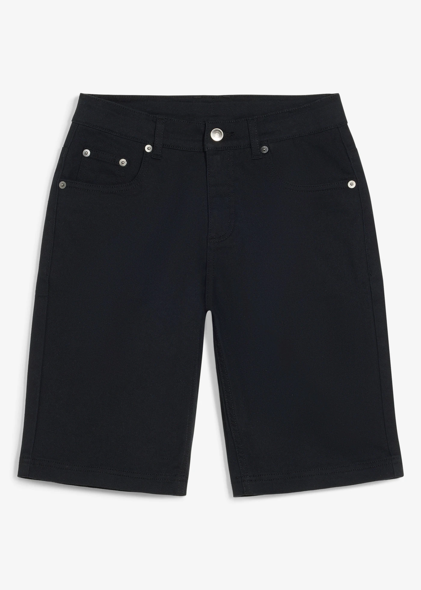 Stretch bermuda met verstelbare band, regular fit • zwart • bonprix online shop