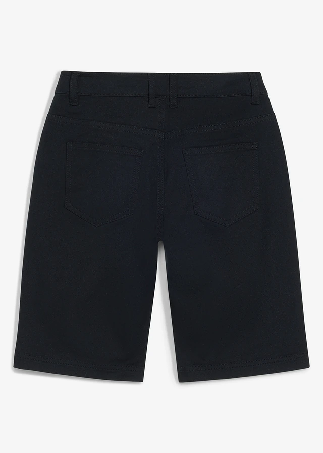 Stretch bermuda met verstelbare band, regular fit, Kleur: zwart