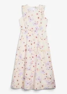 Maxi jurk van puur katoen • ecru-zacht lila gebloemd • bonprix online shop